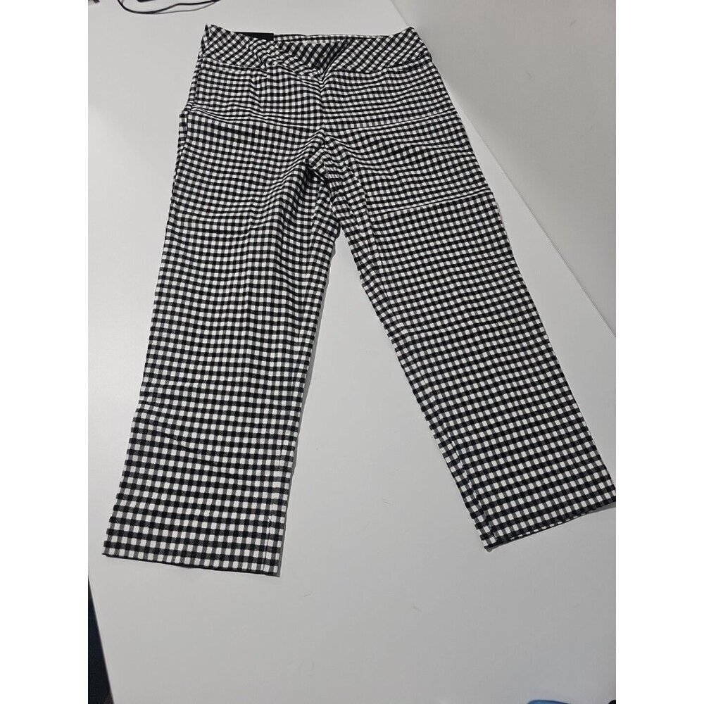 NEW S.C. & CO. Women's Tummy Control Pants, Black And White Gingham Checkered 14